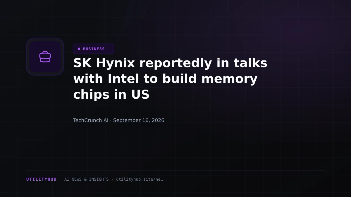 Visual for SK Hynix reportedly in talks with Intel to build memory chips in US
