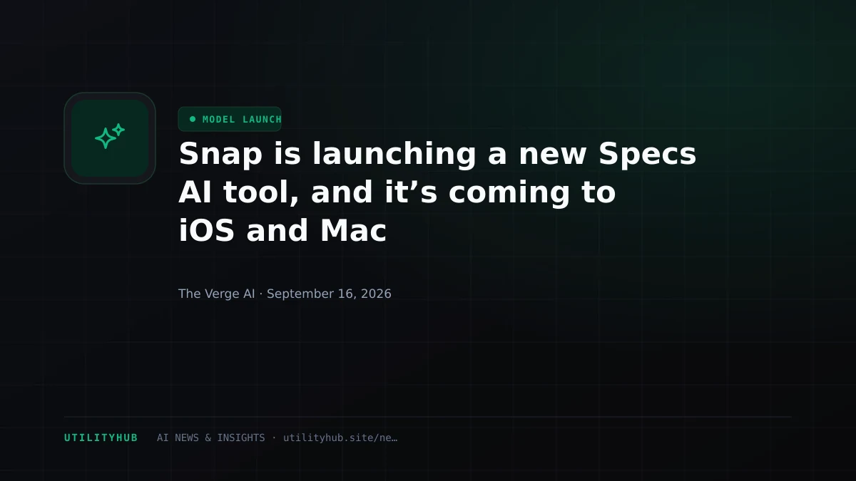 Visual for Snap is launching a new Specs AI tool, and it’s coming to iOS and Mac