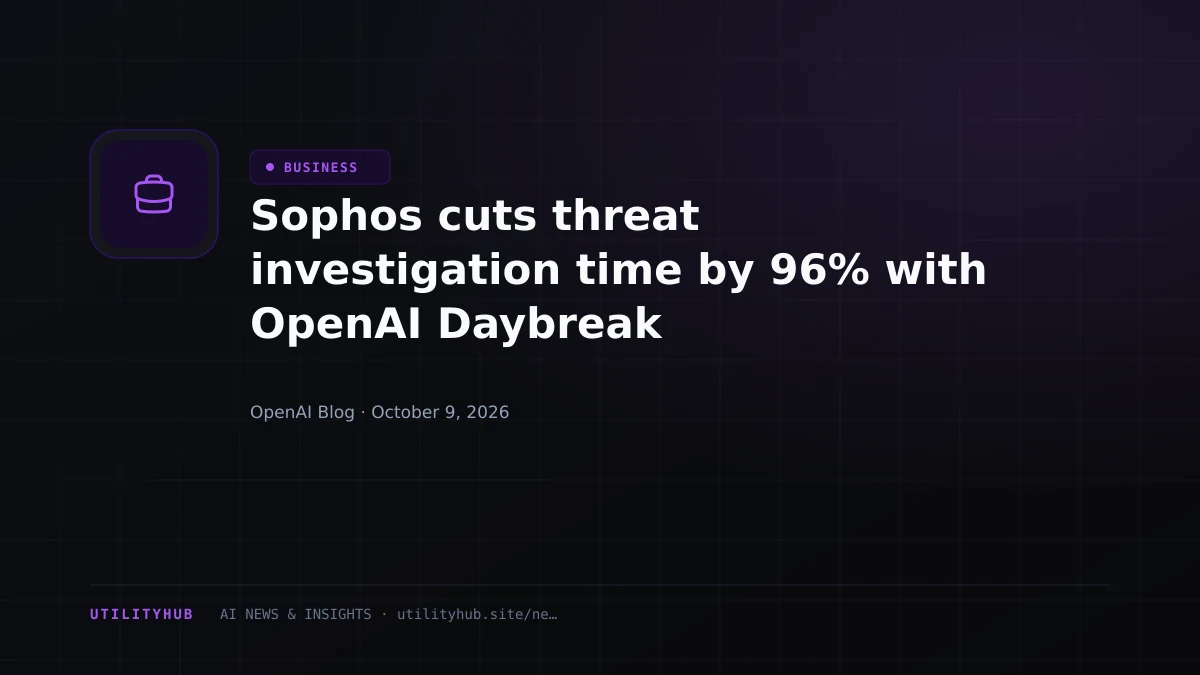 Sophos cuts threat investigation time by 96% with OpenAI Daybreak