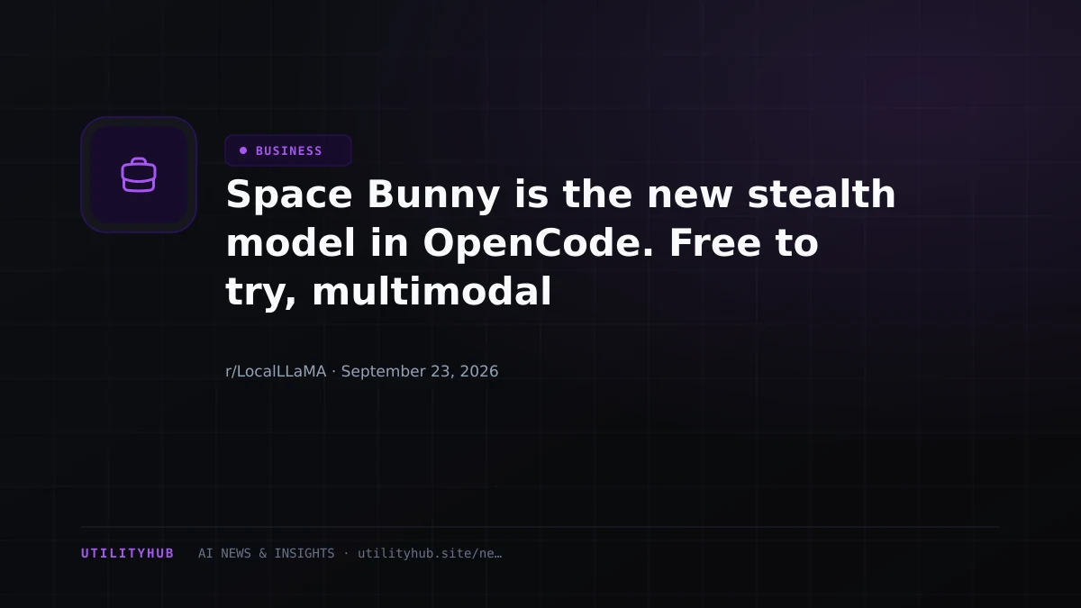 Visual for Space Bunny is the new stealth model in OpenCode. Free to try, multimodal