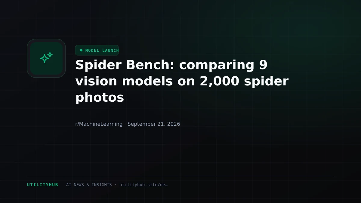 Visual for Spider Bench: comparing 9 vision models on 2,000 spider photos