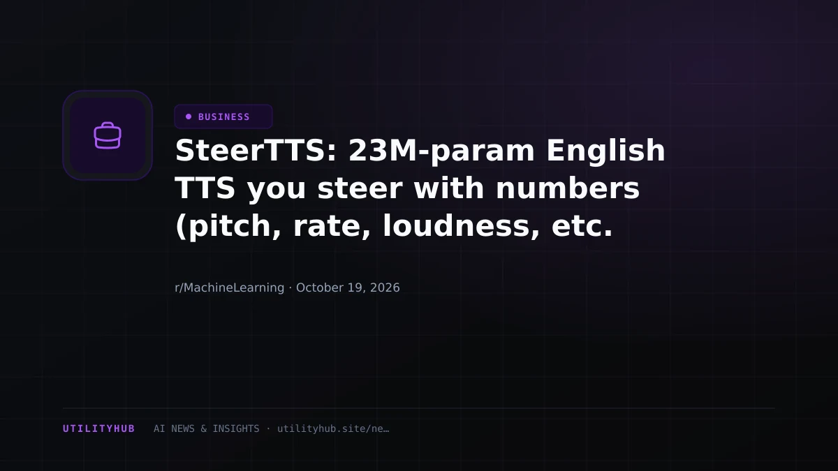Visual reporting for SteerTTS: 23M-param English TTS you steer with numbers (pitch, rate, loudness, etc. as z-scores), runs real-time on CPU