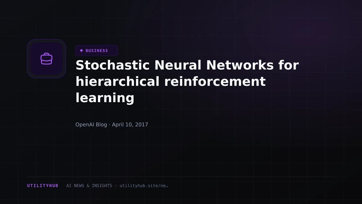 Visual reporting for Stochastic Neural Networks for hierarchical reinforcement learning
