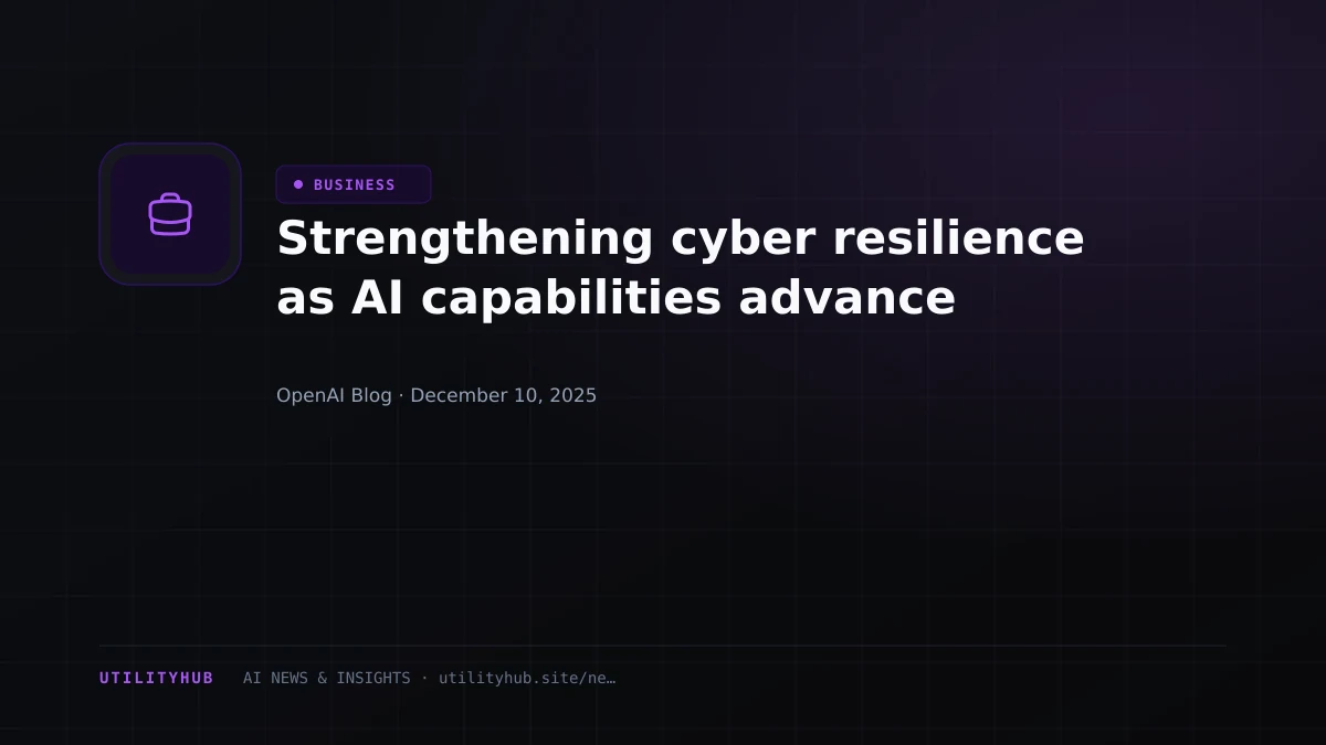 Visual for Strengthening cyber resilience as AI capabilities advance