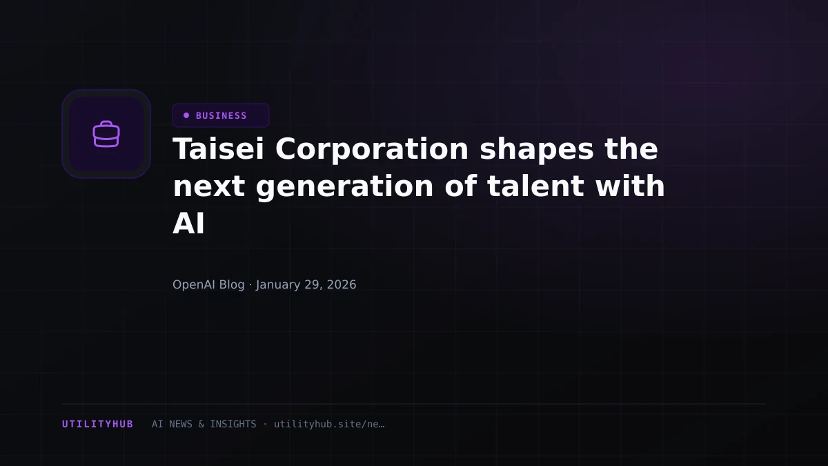 Visual for Taisei Corporation shapes the next generation of talent with AI