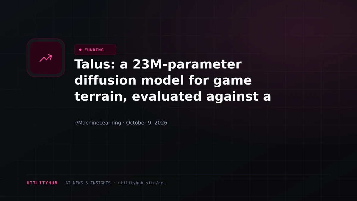 Talus: a 23M-parameter diffusion model for game terrain, evaluated against a real-vs-real noise floor, running in the browser on WebGPU