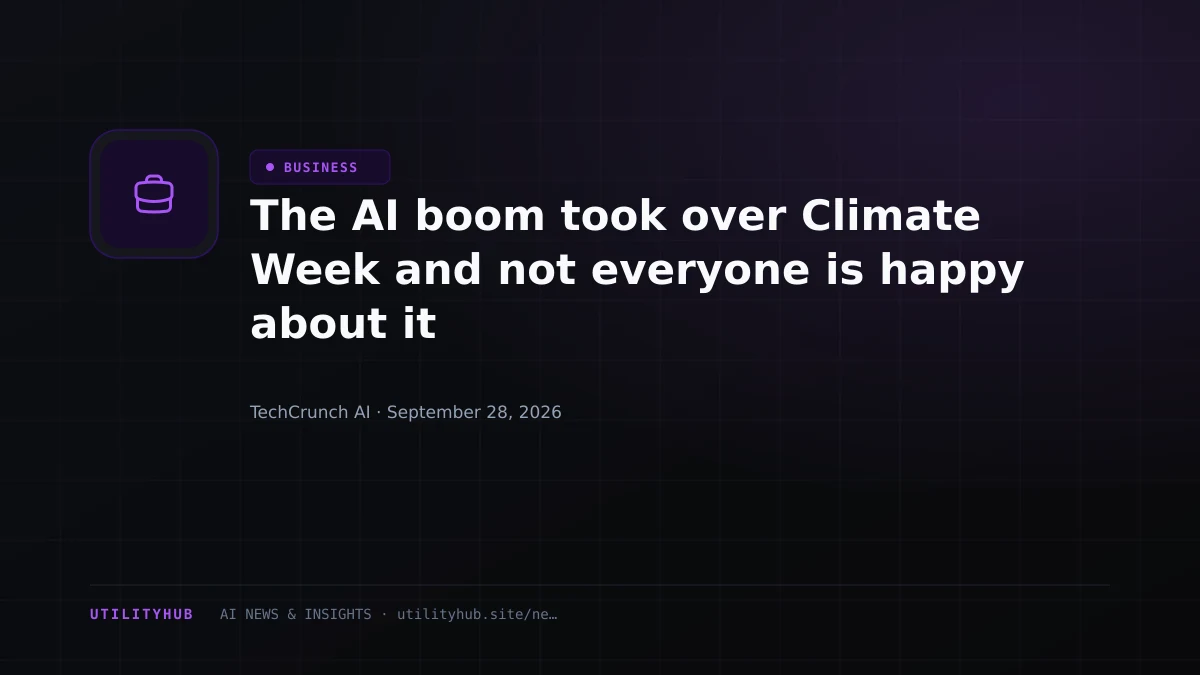 Visual for The AI boom took over Climate Week and not everyone is happy about it