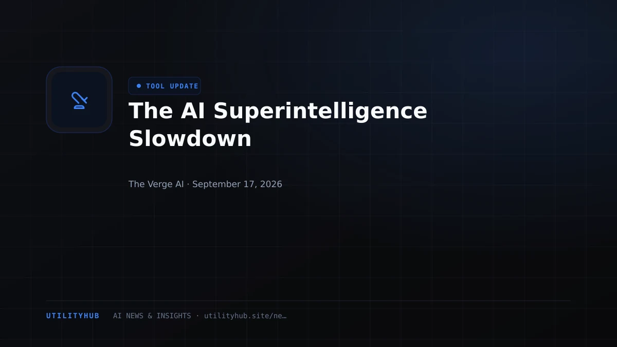 The AI Superintelligence Slowdown