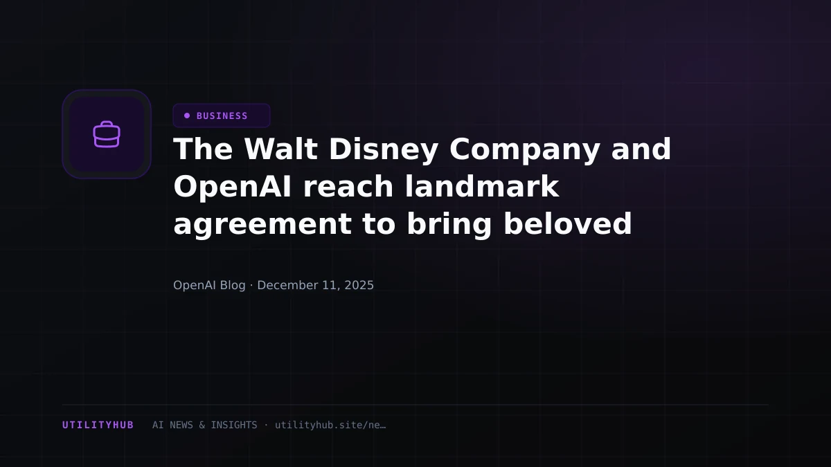 Visual for The Walt Disney Company and OpenAI reach landmark agreement to bring beloved characters to Sora