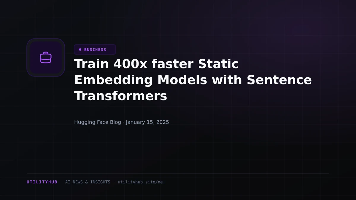 Visual reporting for Train 400x faster Static Embedding Models with Sentence Transformers