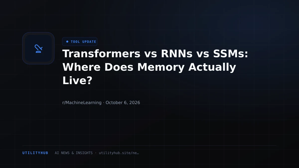 Visual reporting for Transformers vs RNNs vs SSMs: Where Does Memory Actually Live?