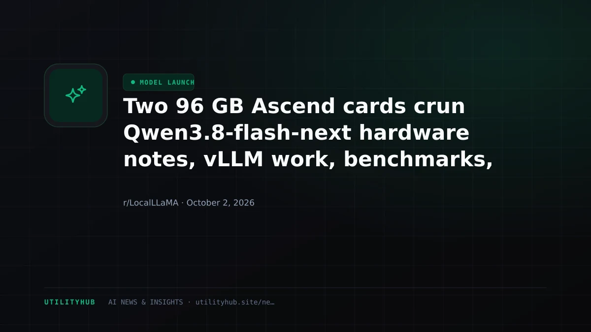 Two 96 GB Ascend cards crun Qwen3.8-flash-next hardware notes, vLLM work, benchmarks, and what is next