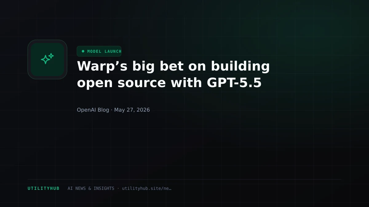 Visual for Warp’s big bet on building open source with GPT-5.5