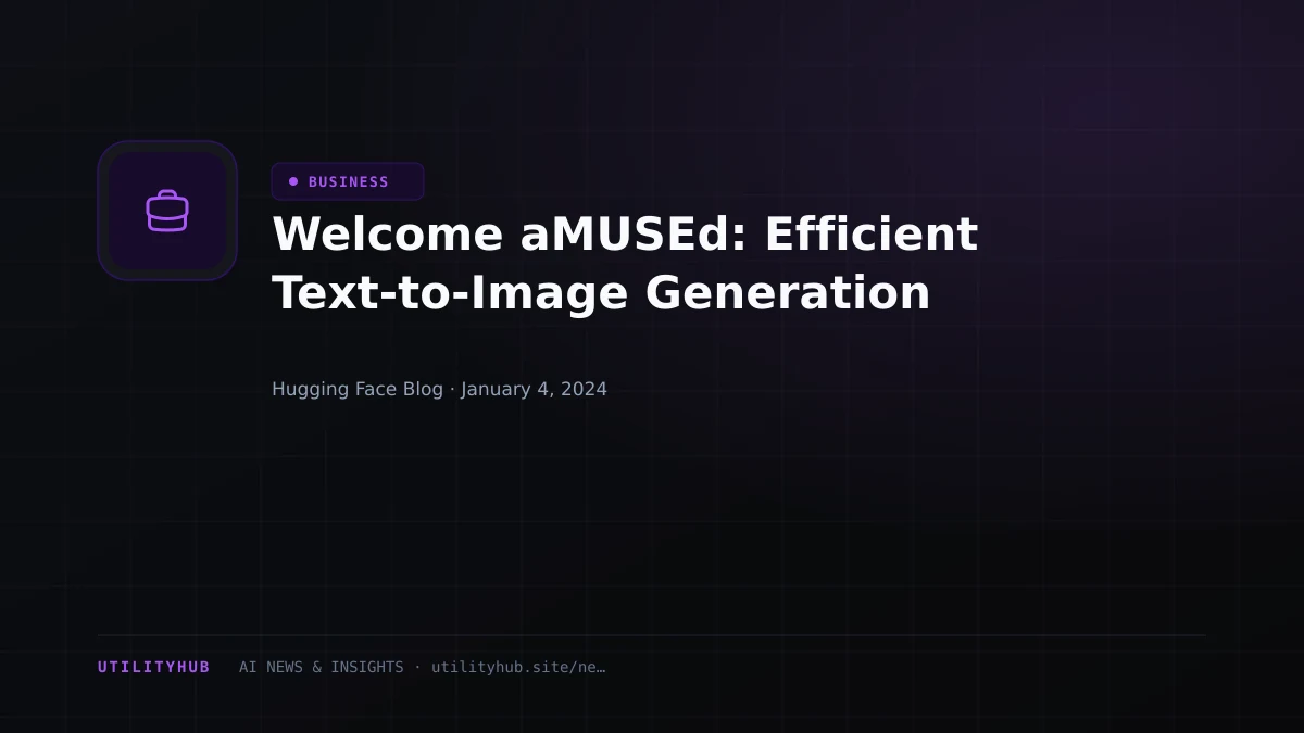 Visual reporting for Welcome aMUSEd: Efficient Text-to-Image Generation