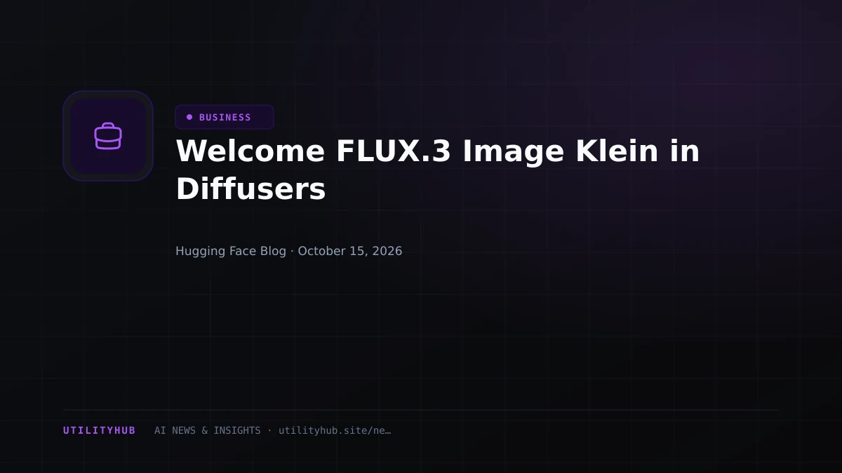 Visual reporting for Welcome FLUX.3 Image Klein in Diffusers