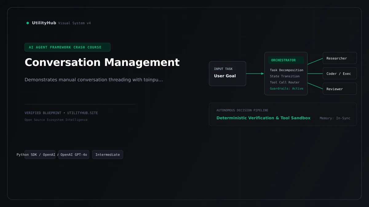 Technical blueprint for Conversation Management
