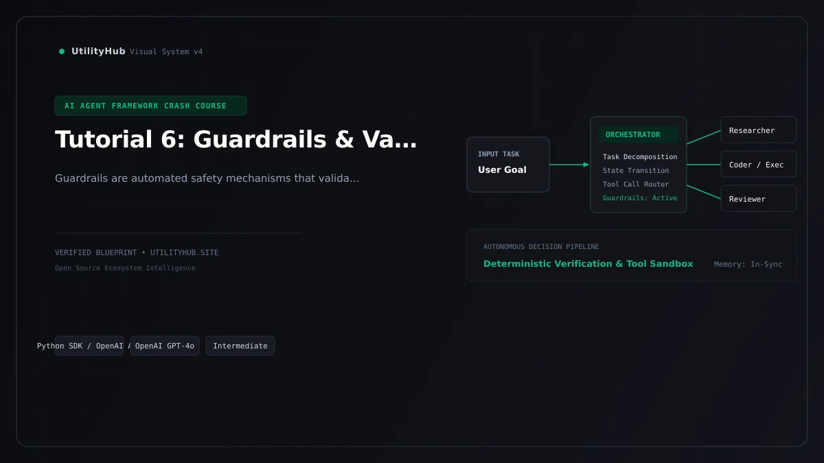 Technical blueprint for Tutorial 6: Guardrails & Validation