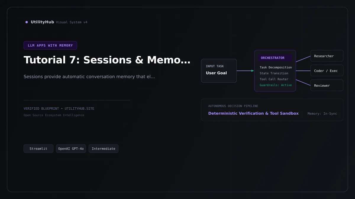 Technical blueprint for Tutorial 7: Sessions & Memory Management