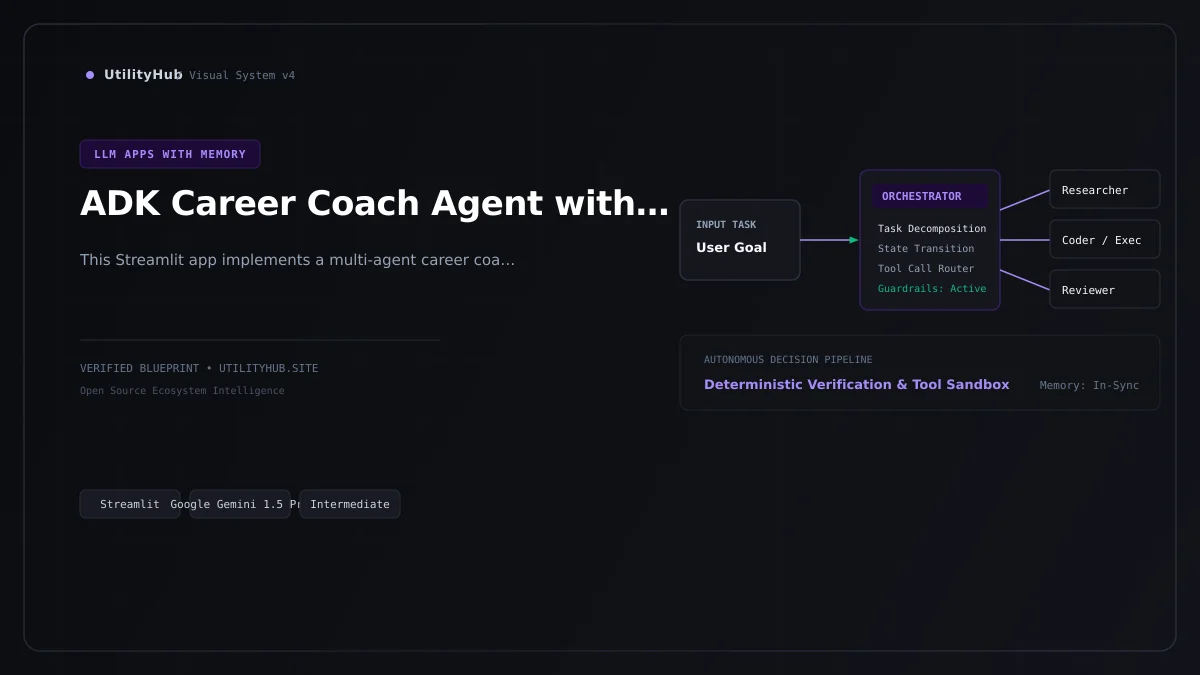 Technical blueprint for ADK Career Coach Agent with Memory