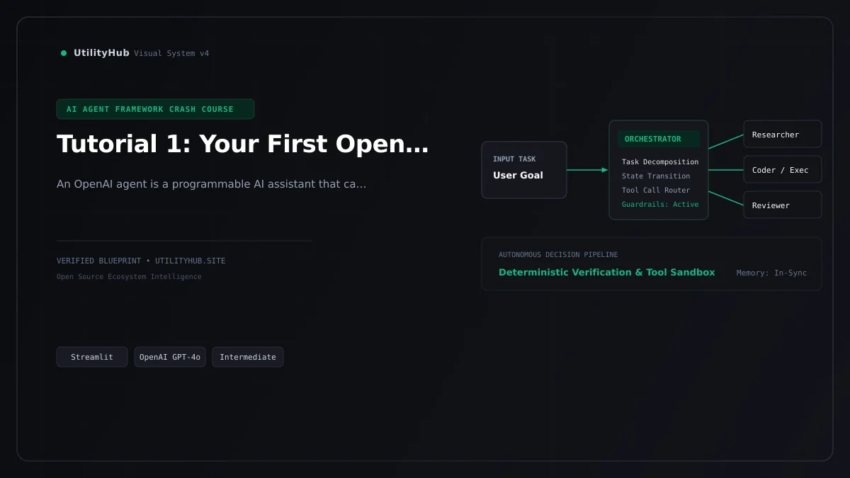 Technical blueprint for Tutorial 1: Your First OpenAI Agent