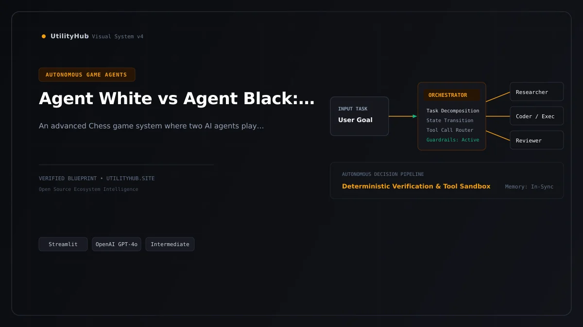 Technical blueprint for Agent White vs Agent Black: Chess Game
