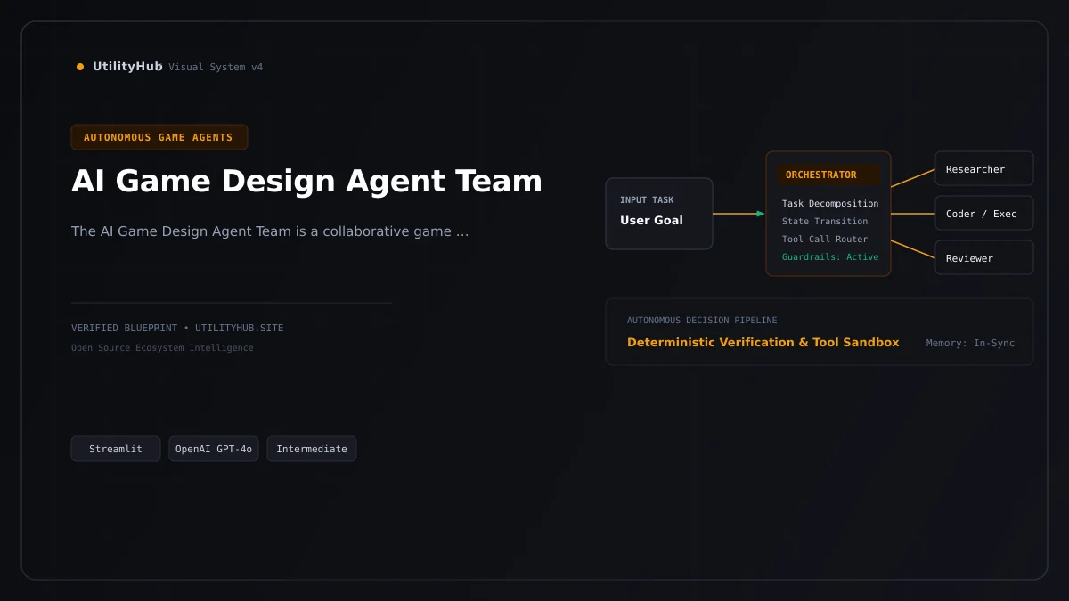 Technical blueprint for AI Game Design Agent Team
