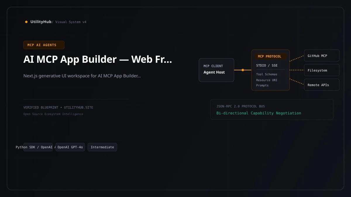 Technical architecture and workflow blueprint for AI MCP App Builder — Web Frontend