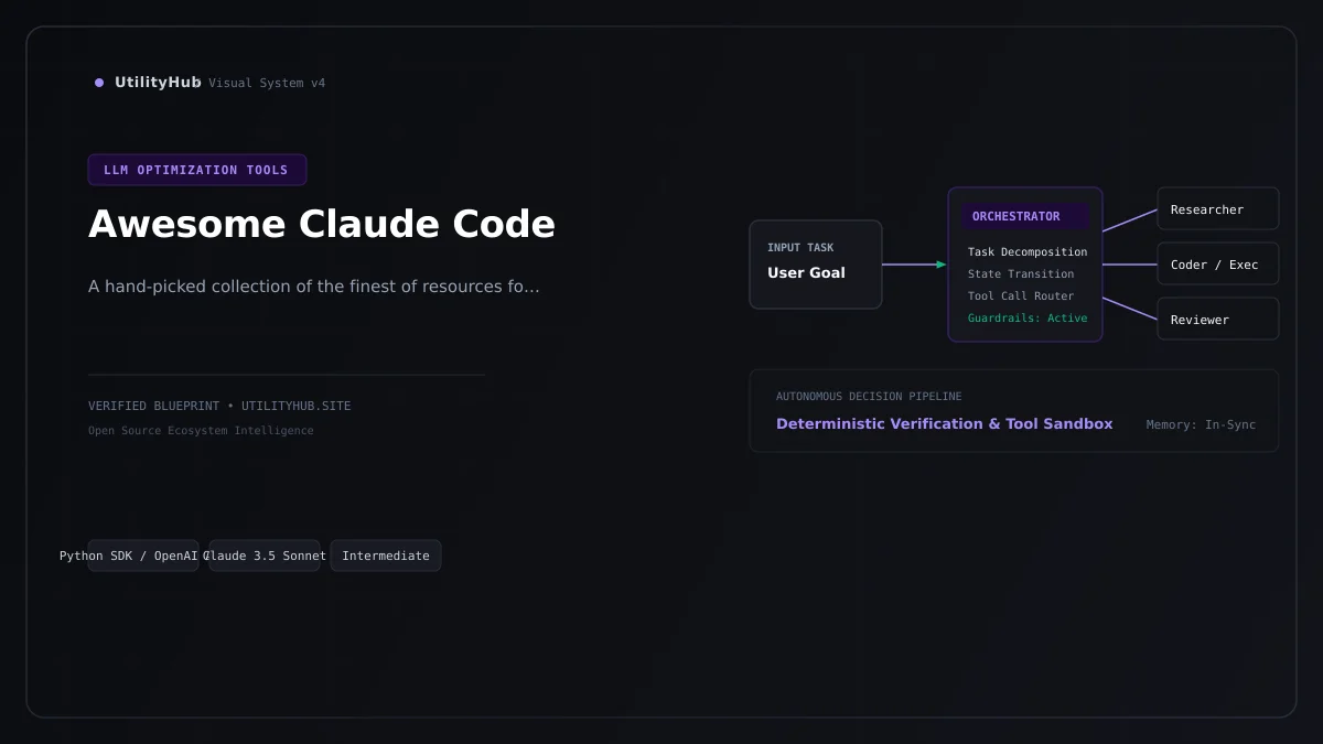 Technical architecture and workflow blueprint for Awesome Claude Code