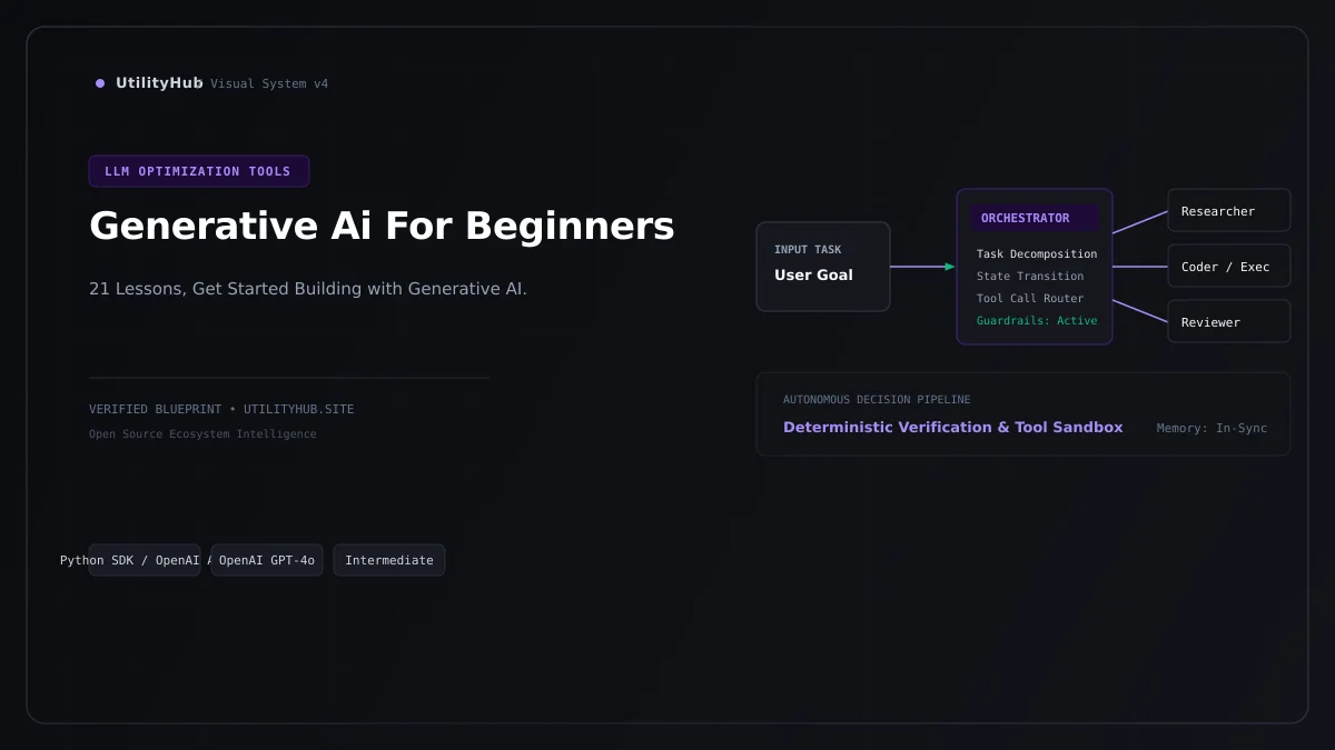 Technical architecture and workflow blueprint for Generative Ai For Beginners