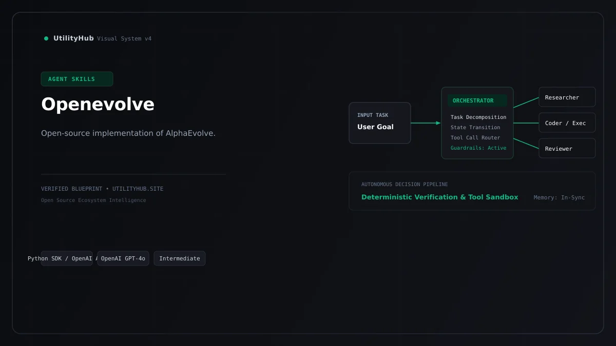 Technical architecture and workflow blueprint for Openevolve