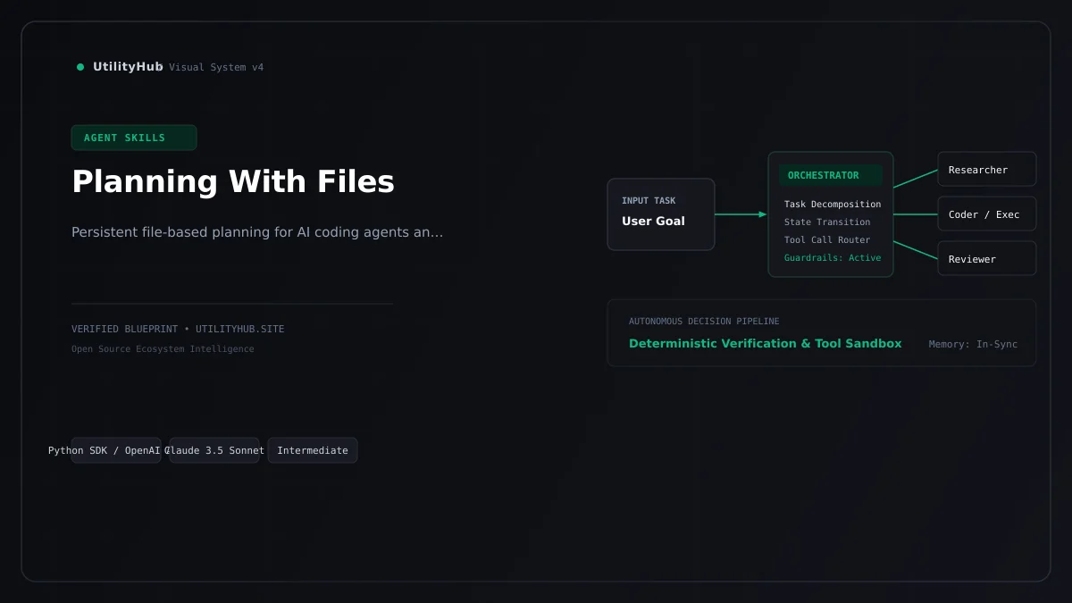 Technical architecture and workflow blueprint for Planning With Files