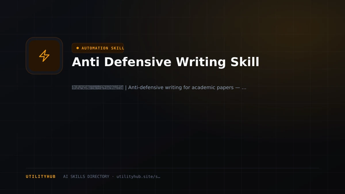 Visual setup and architecture guide for Anti Defensive Writing Skill