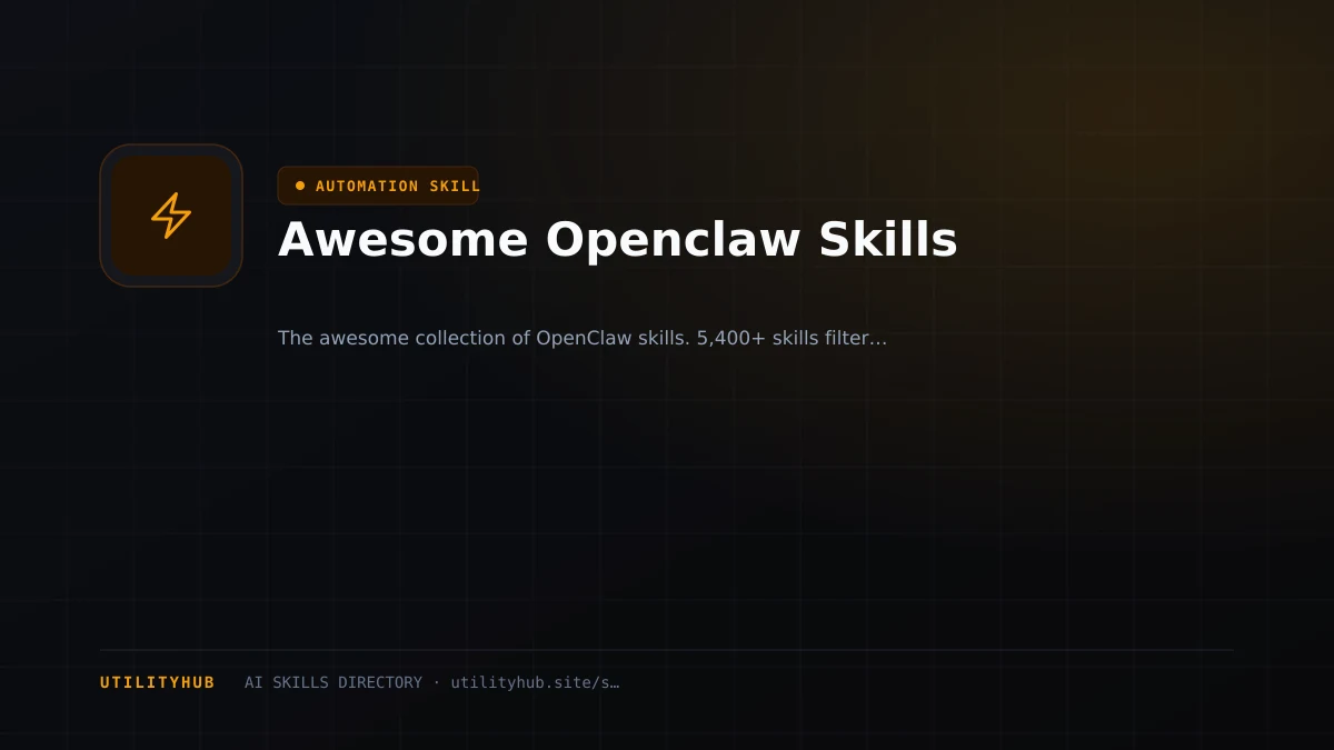 Visual setup and architecture guide for Awesome Openclaw Skills