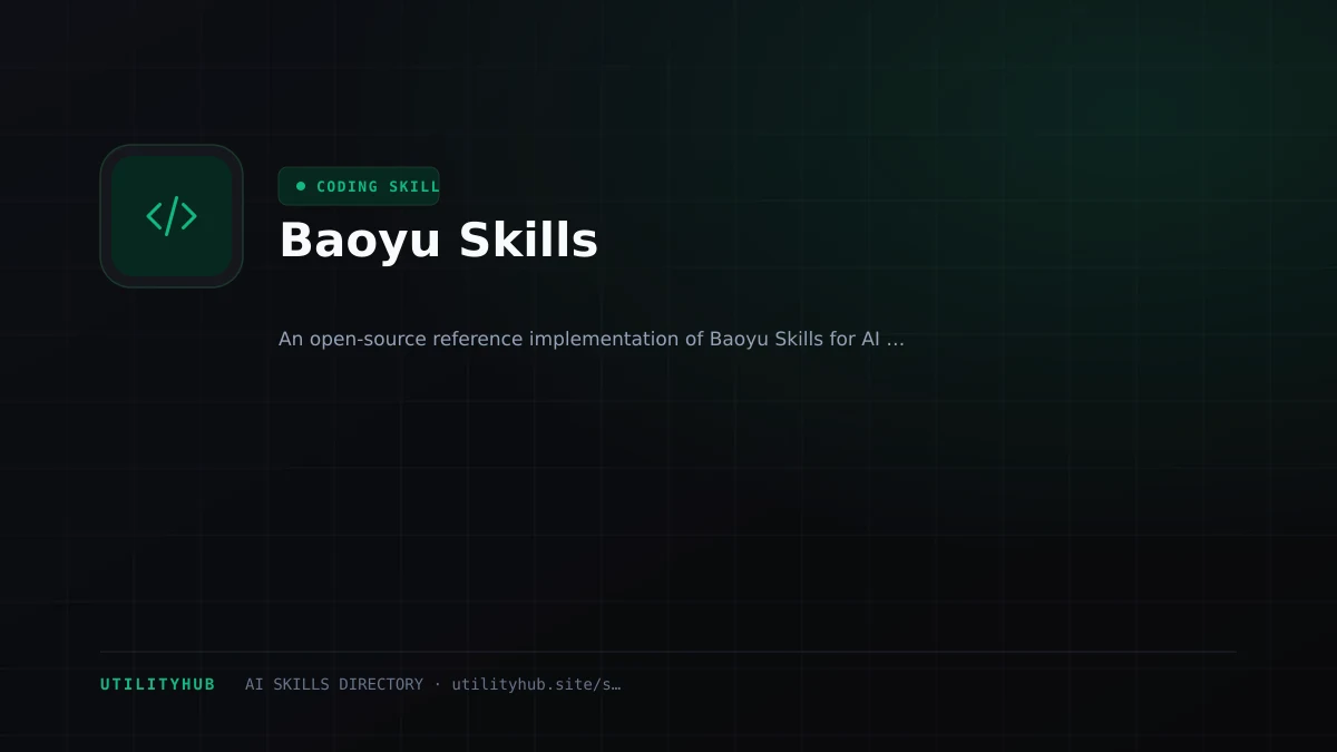 Visual setup and architecture guide for Baoyu Skills