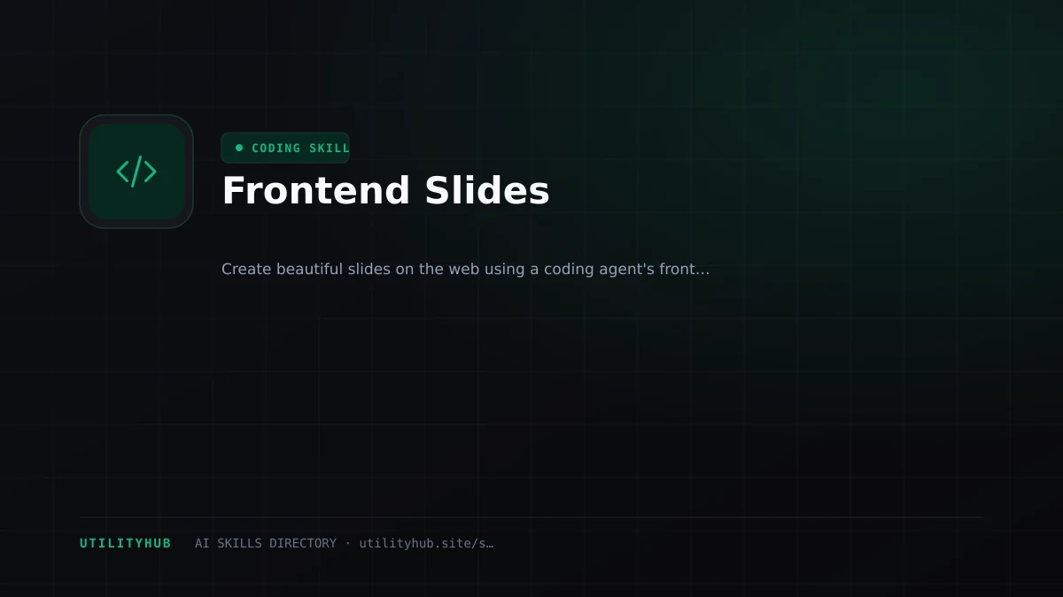 Visual setup and architecture guide for Frontend Slides