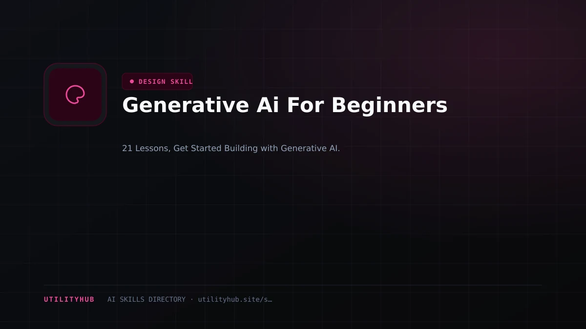 Visual setup and architecture guide for Generative Ai For Beginners