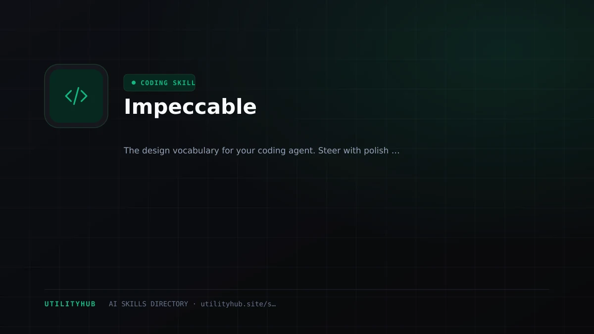 Visual setup and architecture guide for Impeccable