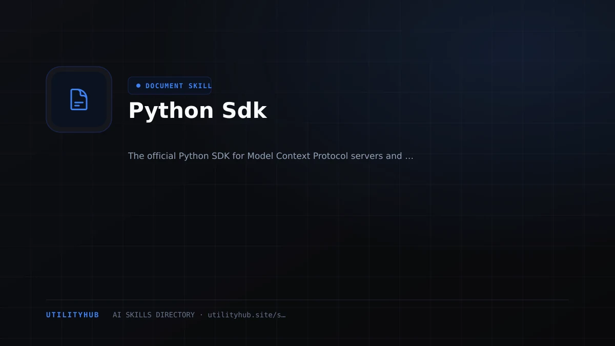 Visual setup and architecture guide for Python Sdk