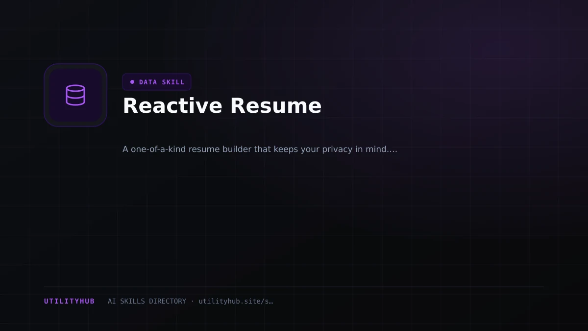 Visual setup and architecture guide for Reactive Resume