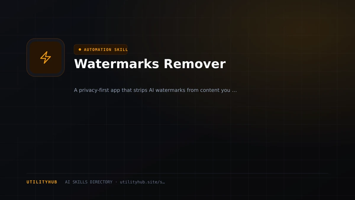 Visual setup and architecture guide for Watermarks Remover