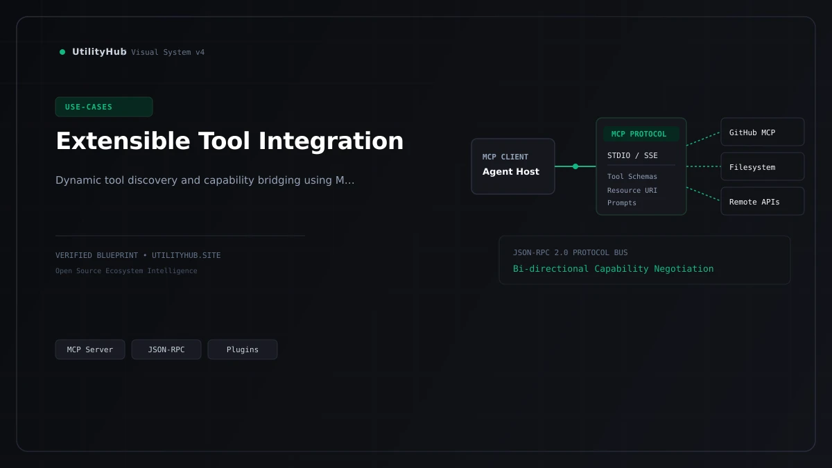 Technical workflow visual for Tool Integration & Extensible Agent Servers